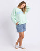 Interval crew - mint/blue bell-Foxwood-The Interval Crew is our designers new favourite this season. Featuring all the classic heritage of Foxwood LeisureFit fleece this relaxed fitting crew sports a oversized print along the back shoulders and is both comfortable and cool. Front chest print Large back & sleeve print Oversized fit 100% Cotton Our model is 176cm and wears Size 10-Pash + Evolve