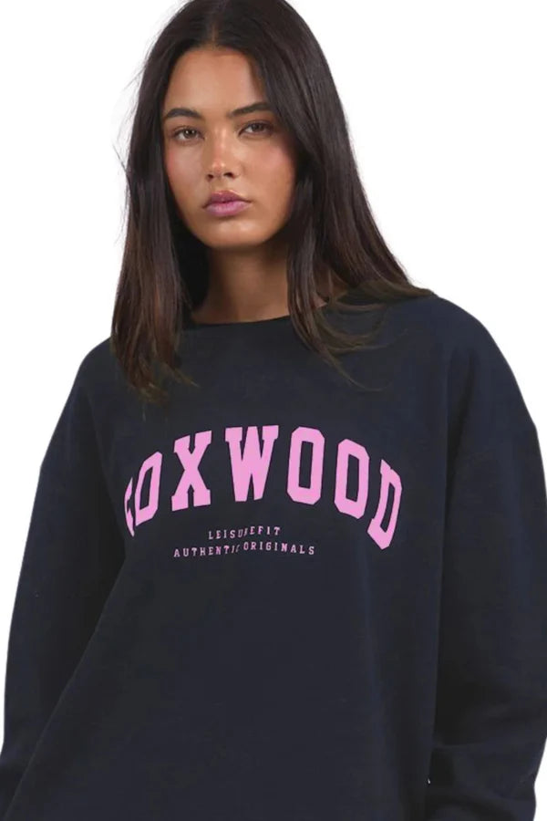 Interval crew - navy/neon pink-Foxwood-The Interval Crew is our designers new favourite this season. Featuring all the classic heritage of Foxwood LeisureFit fleece this relaxed fitting crew sports a oversized print along the back shoulders and is both comfortable and cool. Front Chest Print Large Back & Sleeve Print Relaxed Fit 100% Cotton Model is 176cm and wears size 10-Pash + Evolve