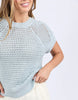 Isla knit vest - ballad blue-Foxwood-*Knit vest *Round neckline *Ribbed neckline *Short sleeve *Cotton/Metallic blend *Designed in Australia-Pash + Evolve