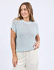 Isla knit vest - ballad blue-Foxwood-*Knit vest *Round neckline *Ribbed neckline *Short sleeve *Cotton/Metallic blend *Designed in Australia-Pash + Evolve