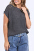 Isla knit vest - charcoal-Foxwood-*Knit vest *Round neckline *Ribbed neckline *Short sleeve *Cotton/Metallic blend *Designed in Australia-Pash + Evolve