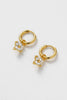 Ivy Mini Drop - Gold-Zafino-A delicate twist on the classic huggie, the Ivy Mini Drop features a petite crystal cluster charm that catches the light with every movement. Feminine and versatile, these earrings are perfect for layering with studs and hoops or wearing solo for a subtle sparkle. A timeless style you’ll love for both everyday and occasion wear. Metal: 18K Gold Plated on BrassDimensions: 8mm Huggie, 20mm Drop mm x 8mmWater Resistant: Splash proof, not recommended to be worn in the ocean or pool W