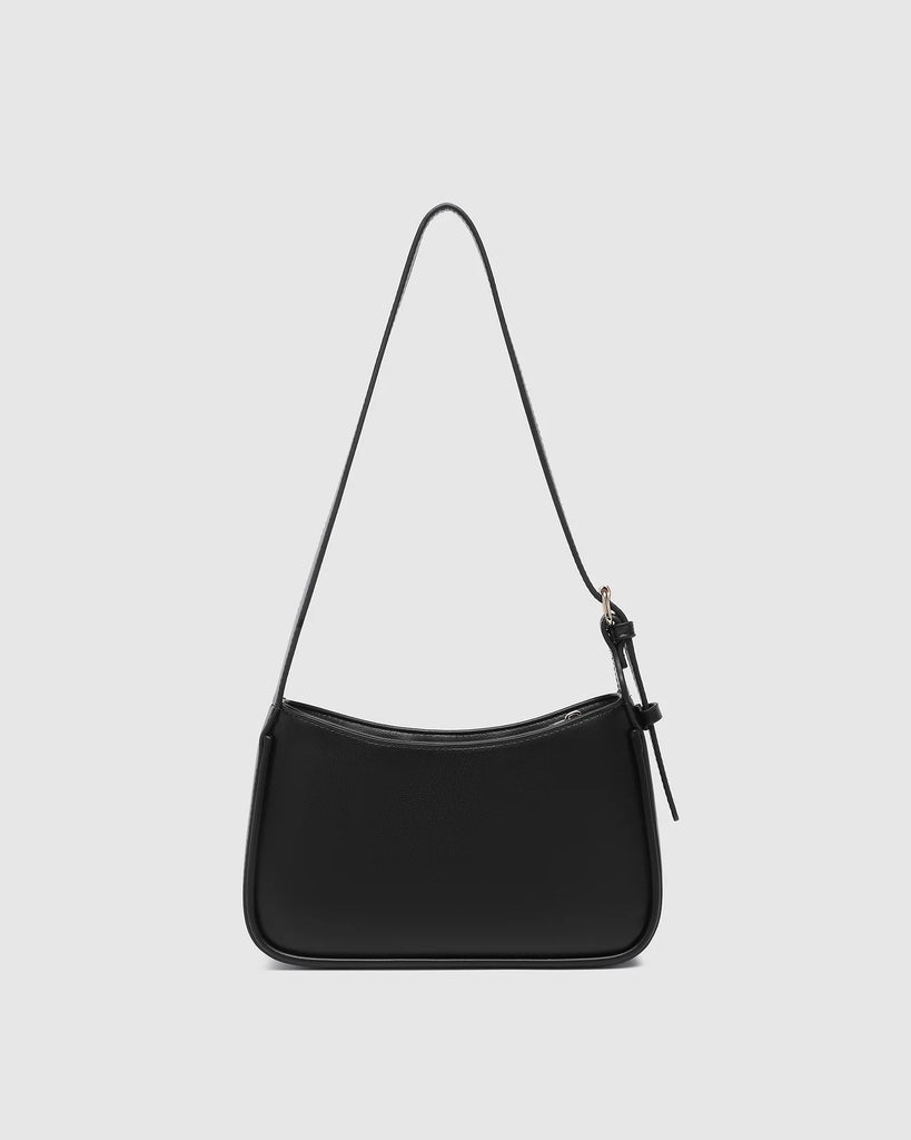 Ivy shoulder bag - black-Louenhide-The Louenhide Ivy Black Shoulder Bag is a forever piece made to move with you. Designed to seamlessly transition from an elevated day look to the ideal night out companion, this petit shoulder bag is an essential addition to your capsule wardrobe. Created for the minimalist, this clean, seamless style effortlessly combines refinement with functionality. Secure your day-to-night essentials with the discreet top-zip closure, ensuring your belonging won’t fall out when you’re