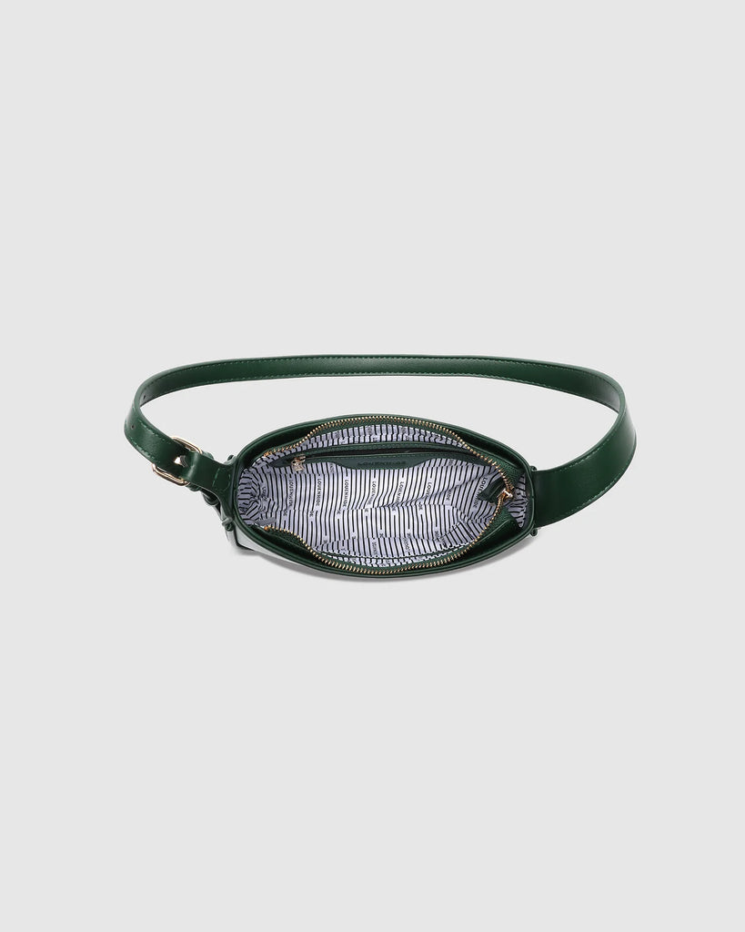Ivy shoulder bag - forest green-Louenhide-The Louenhide Ivy Forest Green Shoulder Bag is a forever piece made to move with you. Designed to seamlessly transition from an elevated day look to the ideal night out companion, this petit shoulder bag is an essential addition to your capsule wardrobe. Created for the minimalist, this clean, seamless style effortlessly combines refinement with functionality. Secure your day-to-night essentials with the discreet top-zip closure, ensuring your belonging won’t fall o