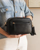 Jacinta Gia crossbody bag - black-Louenhide-The Louenhide Jacinta Black Crossbody Bag with Gia Strap is the ultimate everyday bag for women looking for style without compromising function. Feel luxe and sporty with this soft, camera style bag over your shoulder, now in Forest Green and Black new season colours. Walk out in style with this casual crossbody bag and keep your essentials secure with its slip and zip pockets. The Jacinta Gia is a staple in the Louenhide world, loved by women of all ages and styl