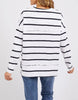 Jayne Stripe Throw On Top - White/ Dark Sapphire-Foxwood-The Jayne Throw on Top is the perfect lightweight long sleeve to take you through the seasons. Cut from a comfy, cotton slub jersey this women's top features a crew neck, trendy exposed stitching and side split hi-low hem. Seriously versatile we know you'll be wearing this on repeat. Round neckline Design lines Raw edge details 100% Cotton Our model is 176cm and wears Size 10-Pash + Evolve