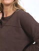 Jayne Throw On Top - Coffee Bean-Foxwood-The Jayne Throw on Top is the perfect lightweight long sleeve to take you through the seasons. Cut from a comfy, cotton slub jersey this women's top features a crew neck, trendy exposed stitching and side split hi-low hem. Seriously versatile we know you'll be wearing this on repeat. Round neckline Design lines Raw edge details 100% Cotton Model is wearing a size 10-Pash + Evolve
