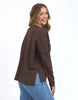 Jayne Throw On Top - Coffee Bean-Foxwood-The Jayne Throw on Top is the perfect lightweight long sleeve to take you through the seasons. Cut from a comfy, cotton slub jersey this women's top features a crew neck, trendy exposed stitching and side split hi-low hem. Seriously versatile we know you'll be wearing this on repeat. Round neckline Design lines Raw edge details 100% Cotton Model is wearing a size 10-Pash + Evolve
