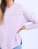 Jayne Throw On Top - Orchid Bloom-Foxwood-The Jayne Throw on Top is the perfect lightweight long sleeve to take you through the seasons. Cut from a comfy, cotton slub jersey this women's top features a crew neck, trendy exposed stitching and side split hi-low hem. Seriously versatile we know you'll be wearing this on repeat. Round neckline Design lines Raw edge details 100% Cotton Our model is 176cm and wears Size 10-Pash + Evolve