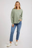 Jayne Throw On Top - Sage-Foxwood-The Jayne Throw on Top is the perfect lightweight long sleeve to take you through the seasons. Cut from a comfy, cotton slub jersey this women's top features a crew neck, trendy exposed stitching and side split hi-low hem. Seriously versatile we know you'll be wearing this on repeat. 100% COTTON JERSEY Designed in Australia-Pash + Evolve
