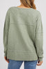 Jayne Throw On Top - Sage-Foxwood-The Jayne Throw on Top is the perfect lightweight long sleeve to take you through the seasons. Cut from a comfy, cotton slub jersey this women's top features a crew neck, trendy exposed stitching and side split hi-low hem. Seriously versatile we know you'll be wearing this on repeat. 100% COTTON JERSEY Designed in Australia-Pash + Evolve