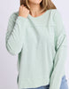 Jayne Throw On Top - Subdued Mint-Foxwood-The Jayne Throw on Top is the perfect lightweight long sleeve to take you through the seasons. Cut from a comfy, cotton slub jersey this women's top features a crew neck, trendy exposed stitching and side split hi-low hem. Seriously versatile we know you'll be wearing this on repeat. Round neckline Design lines Raw edge details 100% Cotton Model is wearing a size 10 Our model is 176cm and wears Size 10-Pash + Evolve