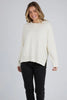 Jayne throw on knit - vintage white-Foxwood-Soft, breathable knit fabric Relaxed fit with raw seam details Ribbed cuffs, hemline, and neckline Subtle hi-low hemline Perfect for layering or standalone wear 100% Cotton-Pash + Evolve