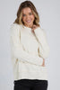 Jayne throw on knit - vintage white-Foxwood-Soft, breathable knit fabric Relaxed fit with raw seam details Ribbed cuffs, hemline, and neckline Subtle hi-low hemline Perfect for layering or standalone wear 100% Cotton-Pash + Evolve