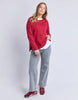 Jayne throw on top - Rhubarb red-Foxwood-The Jayne Throw on Top is the perfect lightweight long sleeve to take you through the seasons. Cut from a comfy, cotton slub jersey this women's top features a crew neck, trendy exposed stitching and side split hi-low hem. Seriously versatile we know you'll be wearing this on repeat. Round neckline Design lines Raw edge details 100% Cotton Model is wearing a size 10-Pash + Evolve