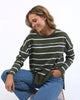 Jayne throw on top - khaki/white stripe-Foxwood-The Jayne Throw on Top is the perfect lightweight long sleeve to take you through the seasons. Cut from a comfy, cotton slub jersey this women's top features a crew neck, trendy exposed stitching and side split hi-low hem. Seriously versatile we know you'll be wearing this on repeat. Round neckline Design lines Raw edge details 100% Cotton Our model is 176cm and wears Size 10-Pash + Evolve