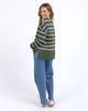 Jayne throw on top - khaki/white stripe-Foxwood-The Jayne Throw on Top is the perfect lightweight long sleeve to take you through the seasons. Cut from a comfy, cotton slub jersey this women's top features a crew neck, trendy exposed stitching and side split hi-low hem. Seriously versatile we know you'll be wearing this on repeat. Round neckline Design lines Raw edge details 100% Cotton Our model is 176cm and wears Size 10-Pash + Evolve