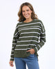 Jayne throw on top - khaki/white stripe-Foxwood-The Jayne Throw on Top is the perfect lightweight long sleeve to take you through the seasons. Cut from a comfy, cotton slub jersey this women's top features a crew neck, trendy exposed stitching and side split hi-low hem. Seriously versatile we know you'll be wearing this on repeat. Round neckline Design lines Raw edge details 100% Cotton Our model is 176cm and wears Size 10-Pash + Evolve