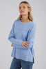 Jayne throw on top - light blue-Foxwood-The Jayne Throw on Top is the perfect lightweight long sleeve to take you through the seasons. Cut from a comfy, cotton slub jersey this women's top features a crew neck, trendy exposed stitching and side split hi-low hem. Seriously versatile we know you'll be wearing this on repeat. 100% COTTON JERSEY Designed in Australia-Pash + Evolve