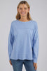 Jayne throw on top - light blue-Foxwood-The Jayne Throw on Top is the perfect lightweight long sleeve to take you through the seasons. Cut from a comfy, cotton slub jersey this women's top features a crew neck, trendy exposed stitching and side split hi-low hem. Seriously versatile we know you'll be wearing this on repeat. 100% COTTON JERSEY Designed in Australia-Pash + Evolve