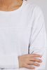 Jayne throw on top - white-Foxwood-The Jayne Throw on Top is the perfect lightweight long sleeve to take you through the seasons. Cut from a comfy, cotton slub jersey this women's top features a crew neck, trendy exposed stitching and side split hi-low hem. Seriously versatile we know you'll be wearing this on repeat. 100% COTTON JERSEY Designed in Australia-Pash + Evolve