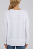 Jayne throw on top - white-Foxwood-The Jayne Throw on Top is the perfect lightweight long sleeve to take you through the seasons. Cut from a comfy, cotton slub jersey this women's top features a crew neck, trendy exposed stitching and side split hi-low hem. Seriously versatile we know you'll be wearing this on repeat. 100% COTTON JERSEY Designed in Australia-Pash + Evolve