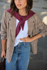 Joni Blazer - Brown check-Ceres Life-Mid weight wool blend coating Soft handfeel Relaxed tailored fit Shoulder pads Single breasted Fully lined Front functional pockets Main: 65% Polyester, 30% Wool, 3% Acrylic, 1% Polyamide, 1% Viscose ; Lining: 100% Polyester.-Pash + Evolve