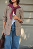 Joni Blazer - Brown check-Ceres Life-Mid weight wool blend coating Soft handfeel Relaxed tailored fit Shoulder pads Single breasted Fully lined Front functional pockets Main: 65% Polyester, 30% Wool, 3% Acrylic, 1% Polyamide, 1% Viscose ; Lining: 100% Polyester.-Pash + Evolve