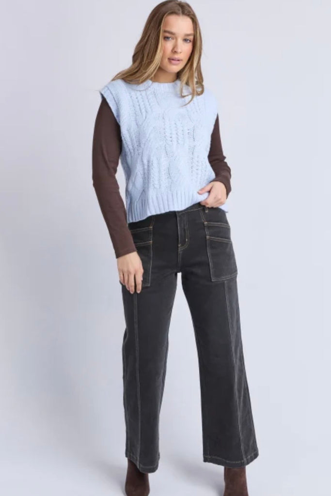 Josie knit top - ice blue-Foxwood-*Knit top *Ice Blue *Designed in Australia *100% Acrylic-Pash + Evolve