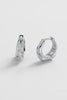 June hoop - silver-Zafino-Add a touch of effortless luxury to your look with these Silver Organic Hoops. Featuring a fluid, molten texture and three delicate crystal accents, these earrings offer a modern twist on a classic silhouette. Their secure hinged design makes them perfect for comfortable, everyday wear—whether worn alone or as the centrepiece of a curated ear stack. Silver Plated Solid Brass Base 14mm outer diameter, 10.3mm inner diameter + 5mm width Splash Proof: Splashes or occasional water cont