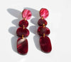 Juno earrings - merlot-Hagen + Co-A contemporary earring with drops of organic shapes in a beautiful merlot coloured marble acrylic. So sleek and timeless. *Materials: Acrylic*Nickel Free earring posts *Light weight and easy to wear. *Earring: 16mm x 65mm *Packaged in a gift box-Pash + Evolve