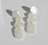 Juno earrings - pearl-Hagen + Co-A contemporary earring with drops of organic shapes in a beautiful pearl coloured marble acrylic. So sleek and timeless. *Materials: Acrylic*Nickel Free earring posts *Light weight and easy to wear. *Earring: 16mm x 65mm *Packaged in a gift box-Pash + Evolve