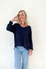 Karlee knit jumper - French navy-Pash + Evolve-Our best selling knit jumper! *Long sleeve *Rolled cuffs *V neck *Hi-low hemline *100% Cotton-Pash + Evolve