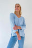 Karlee knit jumper - baby blue-Pash + Evolve-Our best selling knit jumper! *Long sleeve *Rolled cuffs *V neck *Hi-low hemline *100% Cotton-Pash + Evolve