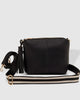 Kasey Stripe crossbody Bag - Black-Louenhide-Bags-The Louenhide Kasey Black Crossbody Bag with Stripe Strap is a classic women's everyday bag with elevated style. Designed in a soft and slouchy design, this casual crossbody bag is a smaller take on our best-selling Daisy Crossbody Bag. Secure your favourite products in either the zip pocket, the two slip pockets or in the interior compartment for your bigger items such as sunglasses, purse and phone with ease. Complete your relaxed luxe look with the matchi