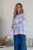 Khia knit - blue/pink-Pash + Evolve-Long sleeves Rounded neckline Ribbed cuffs & neckline Pink/Blue Stripe 65% acrylic, 35% wool-Pash + Evolve