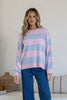 Khia knit - blue/pink-Pash + Evolve-Long sleeves Rounded neckline Ribbed cuffs & neckline Pink/Blue Stripe 65% acrylic, 35% wool-Pash + Evolve
