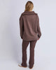 Knit collar crew - coffee-Foxwood-Front zip neck opening Sleeve panel detail Knit collar and cuff detail MAIN: 85% Cotton 15% Polyester CONTRAST: 100% Cotton Our model is 176cm and wears Size 10-Pash + Evolve