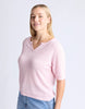 Knit tee - pink lady-Elm-The Knit Tee combines a relaxed fit with a cool yarn that ensures breathability and comfort. Its V-neck design adds a touch of effortless style, making this tee ideal for layering or wearing on its own in warmer weather. Relaxed fit Cool yarn for summer V neck detail 55% acrylic 45% nylon-Pash + Evolve