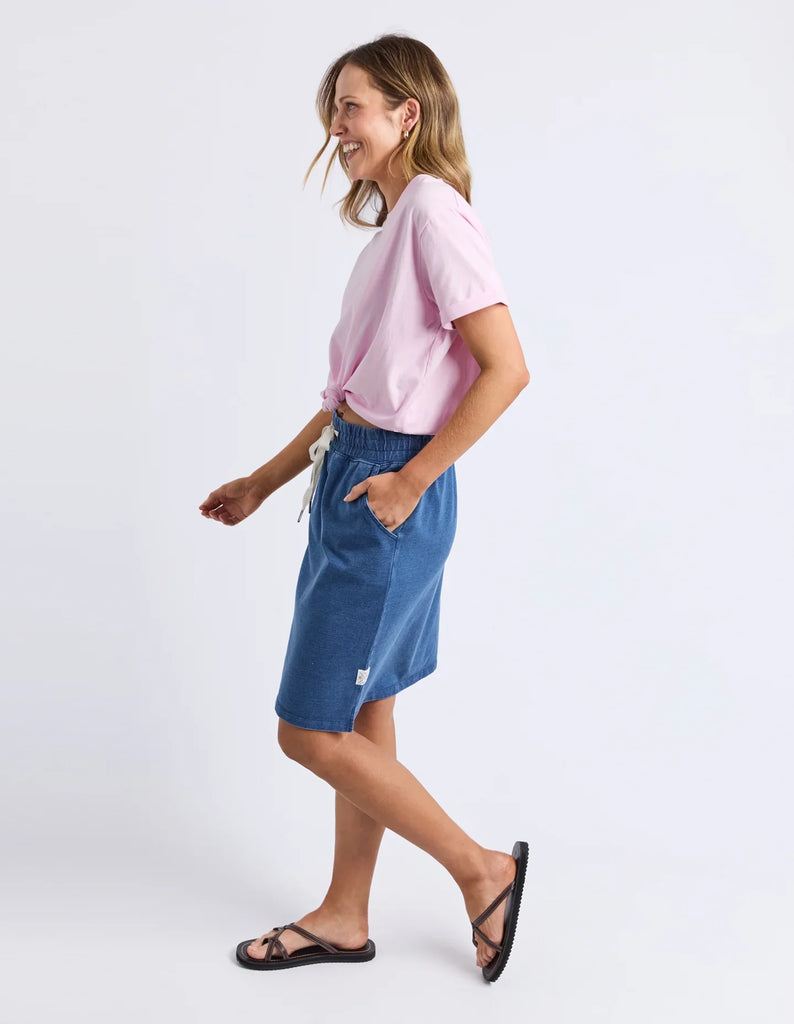 Knot tee - pink lady-Elm-The Dressy Tee That Is Ideal For Every Capsule Wardrobe. Featuring A Knot Tie Front And Short Turned Up Cuffed Sleeves, This Lightweight Cotton Jersey Tee Is Great To Wear With All Your High-Waisted Styles This Season. Knot Tie Front Short Sleeve with Turned Up Cuff Dressy Tee Style Cotton Jersey Model is wearing a size 10-Pash + Evolve
