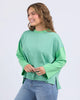 Kova sweat - dusk blue/green stripe-Elm-*Long sleeve *Side splits *Striped *Dusk blue/green stripe *Round neck *100% Cotton-Pash + Evolve