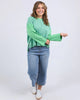 Kova sweat - dusk blue/green stripe-Elm-*Long sleeve *Side splits *Striped *Dusk blue/green stripe *Round neck *100% Cotton-Pash + Evolve