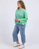 Kova sweat - dusk blue/green stripe-Elm-*Long sleeve *Side splits *Striped *Dusk blue/green stripe *Round neck *100% Cotton-Pash + Evolve