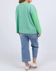 Kova sweat - dusk blue/green stripe-Elm-*Long sleeve *Side splits *Striped *Dusk blue/green stripe *Round neck *100% Cotton-Pash + Evolve