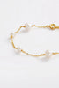LUNA PEARL BRACELET - GOLD-Zafino-The Luna Pearl Bracelet is a refined everyday piece that blends delicate gold chain with luminous freshwater pearls. Each pearl is spaced along the chain to create an effortless, modern silhouette that feels both timeless and easy to style. Perfect worn alone for subtle elegance or layered with other bracelets, Luna adds softness and texture to your jewellery stack. From everyday wear to bridal styling, this piece delivers understated sophistication. A lightweight pearl ess