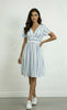 Lara dress - blue/white-Pash + Evolve-*V neck *Button down *Above knee length *blue/white stripe *Short sleeve *Elasticated back-Pash + Evolve