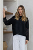 Lara knit - black-Pash + Evolve-*Lace sleeve *Round neck *Super soft *65% Acrylic, 35% Wool-Pash + Evolve