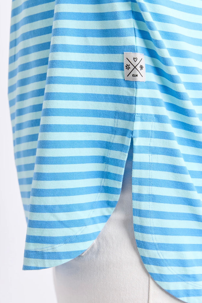 Lauren Short Sleeve Tee- Stripe Tonic Blue/Azure-Elm-The Lauren S/S Tee Stripe is a timeless everyday style with an easy relaxed fit. Crafted from soft stretch cotton jersey, it features a classic crew neckline, yarn-dyed stripes and a flattering scooped hem. Pair it with denim, shorts or relaxed pants for effortless casual dressing. Yarn dyed stripe Flattering Scooped Hemline Crew Neckline Relaxed fit 95% cotton 5% elastane jersey-Pash + Evolve