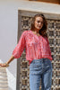 Leah top - pink/red-Pash + Evolve-*Pink/red swirl *Elasticated cuff *Button down front *Lightweight material-Pash + Evolve