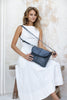 Lexci bag - Navy Blue-Baleka Leather-Defined by minimalistic elegance, the Lexci bag features a sleek foldover silhouette with thoughtful details. A secure zip closure, discreet back zip pocket and two sophisticated compartments - including a front section with an internal zip and pockets for seamless organisation. Fully lined and designed for versatility, the adjustable strap lets you wear it crossbody or over the shoulder with effortless ease - Lexci is your everyday essential! A versatile and minimalist
